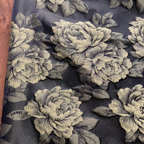 Women's Ganni Lemon Zest Jacquard Suiting Floral Sleeveless Mini Dress Size 36 - Picture 3 of 11